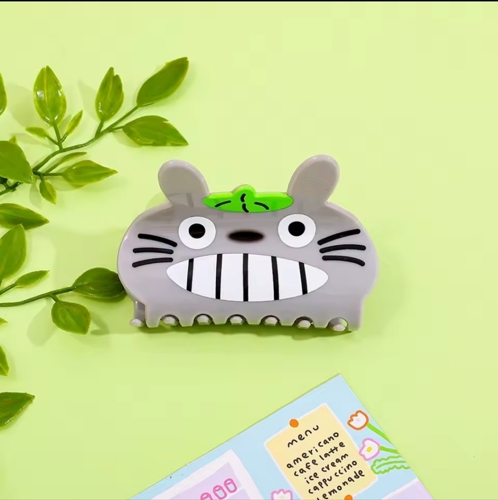Gray Totoro Studio Ghibli Movie Disney Hair Clip Accessories